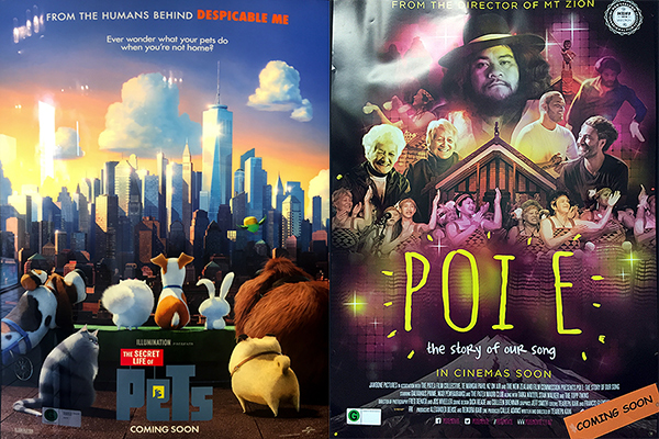 Movie Posters for The Secret Life of Pets and Poi E