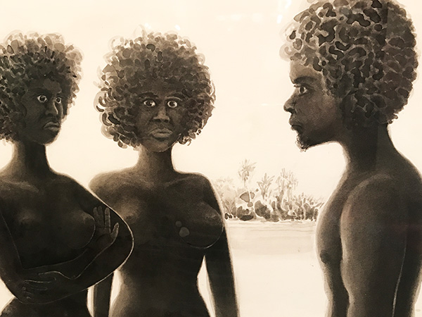 Early painting of Tiwi Islands Aboriginals
