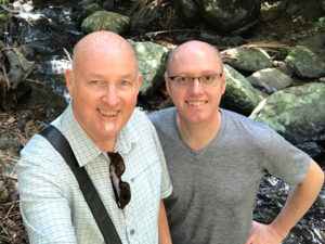 Andrew & Christopher known as Global Wanderers at Curtis Falls, Queensland