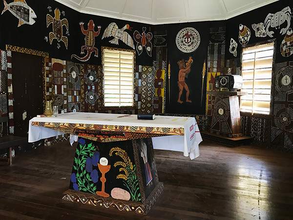 Catholic Church Altar Tiwi Islands close up