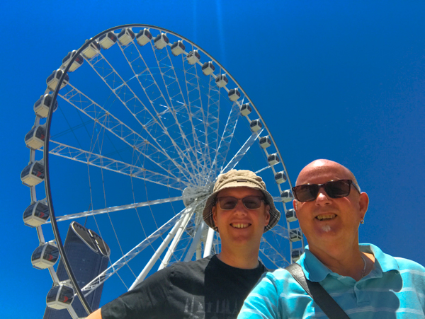 Andrew and Christopher at the Southbank Ferris Wheel Brisbane