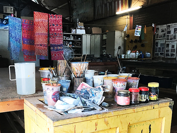 Artist Studio Tiwi Islands fabric printing workshop
