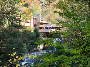 Fallingwater house with river