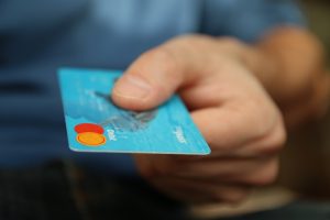 Hand paying with credit card